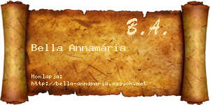 Bella Annamária névjegykártya